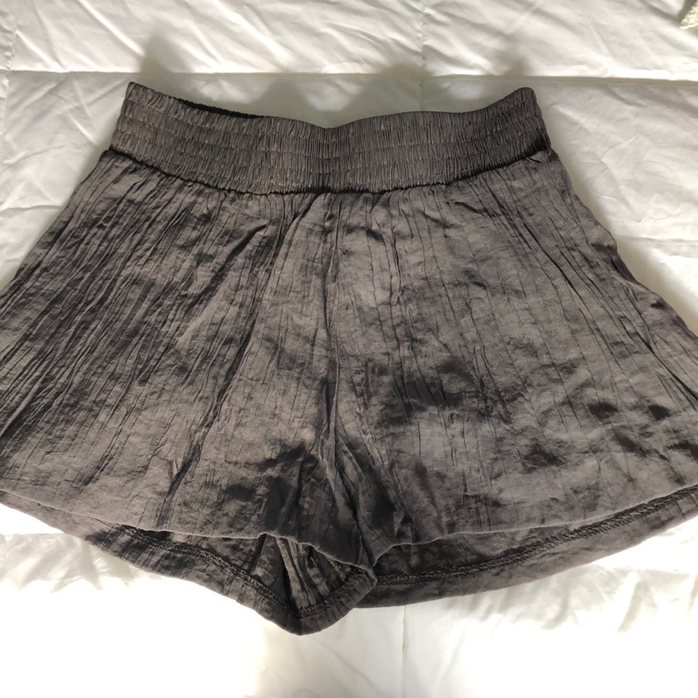 Aqua grey high waisted shorts